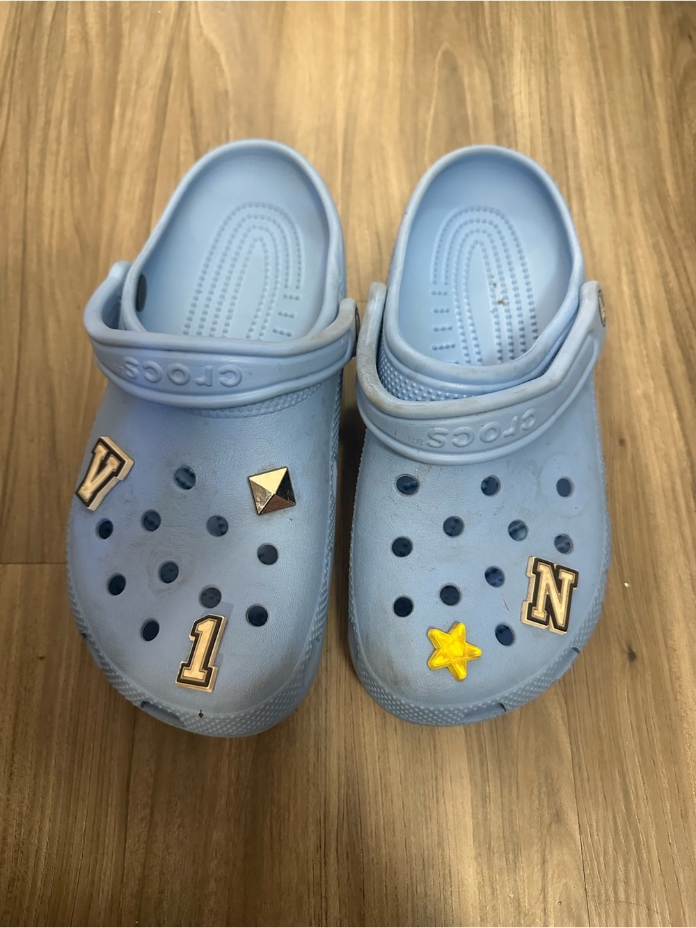 CROCS blue Classic Clog with Decorative Charms